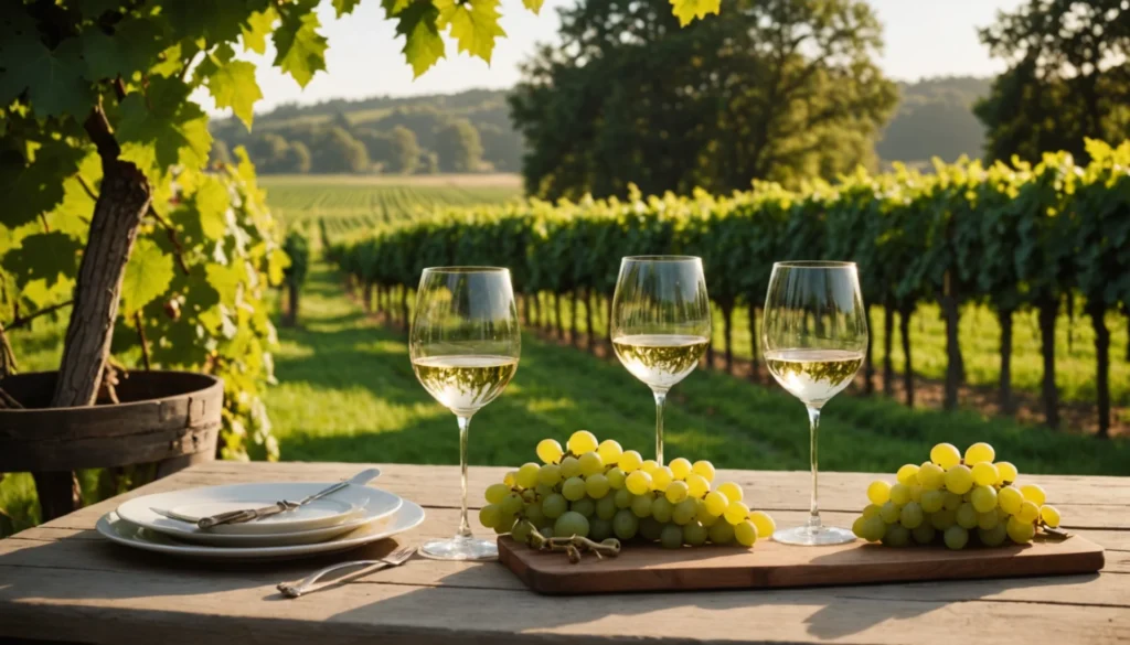 Différents types de vin blanc